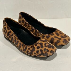 Vionic Women's Orinda Suede Ballet Flats Brown Leopard, Sz 7.5, Orthotic Comfort